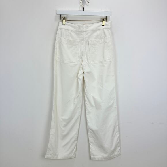Madewell The Emmett Wide Leg Pant Corduroy Welt Pocket High Rise Ivory US 26 NWT - Picture 13 of 13